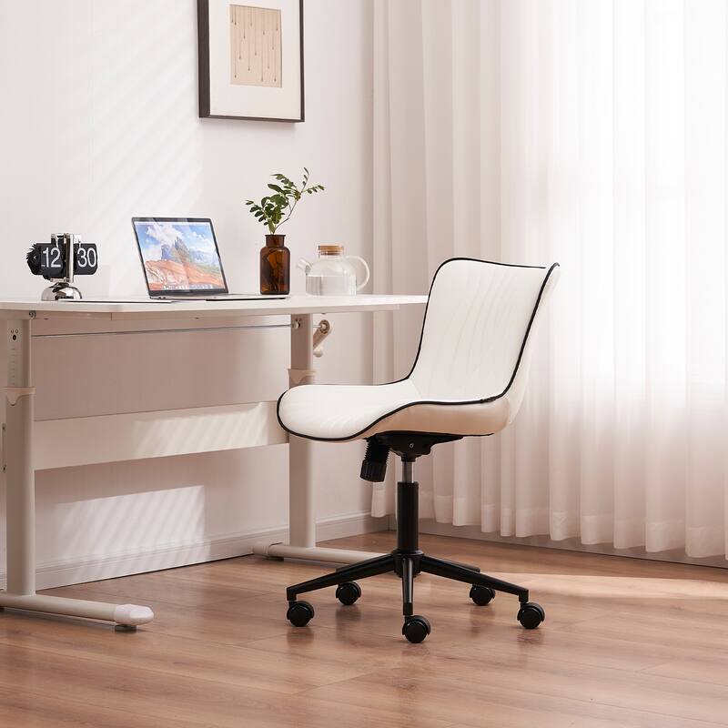 Armless Office Chair Swivel Home Office Desk Chairs with Wheels