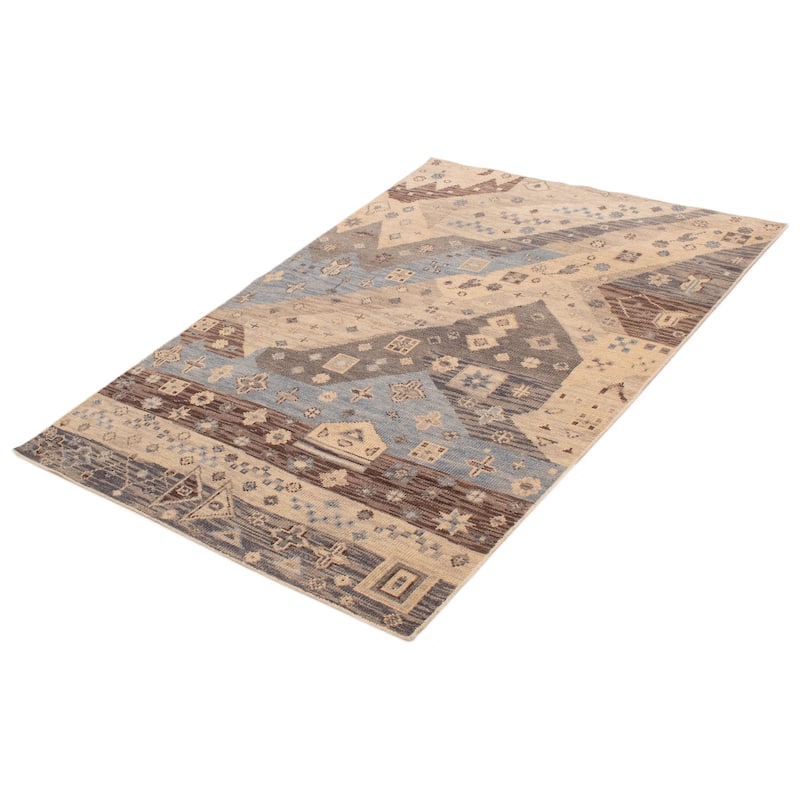 ECARPETGALLERY Hand-knotted Tangier Ivory Wool Rug - 5'2 x 7'7