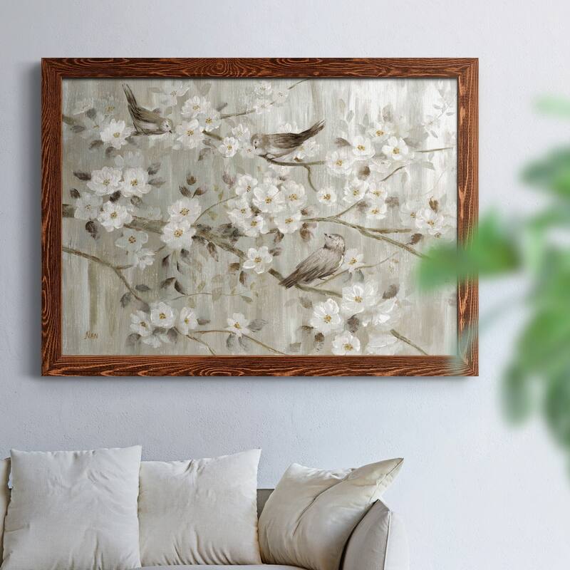 Neutral Spring Birds-Premium Framed Canvas - Ready to Hang