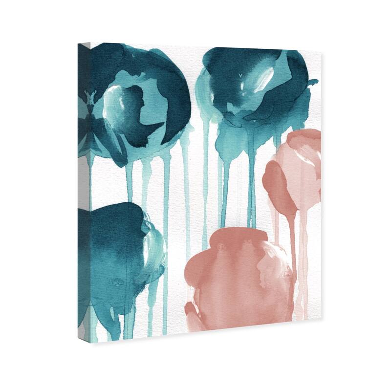 Wynwood Studio Canvas Abstract Blush Favorite Color Blue and Turquoise Modern & Contemporary Wall Art Canvas Print