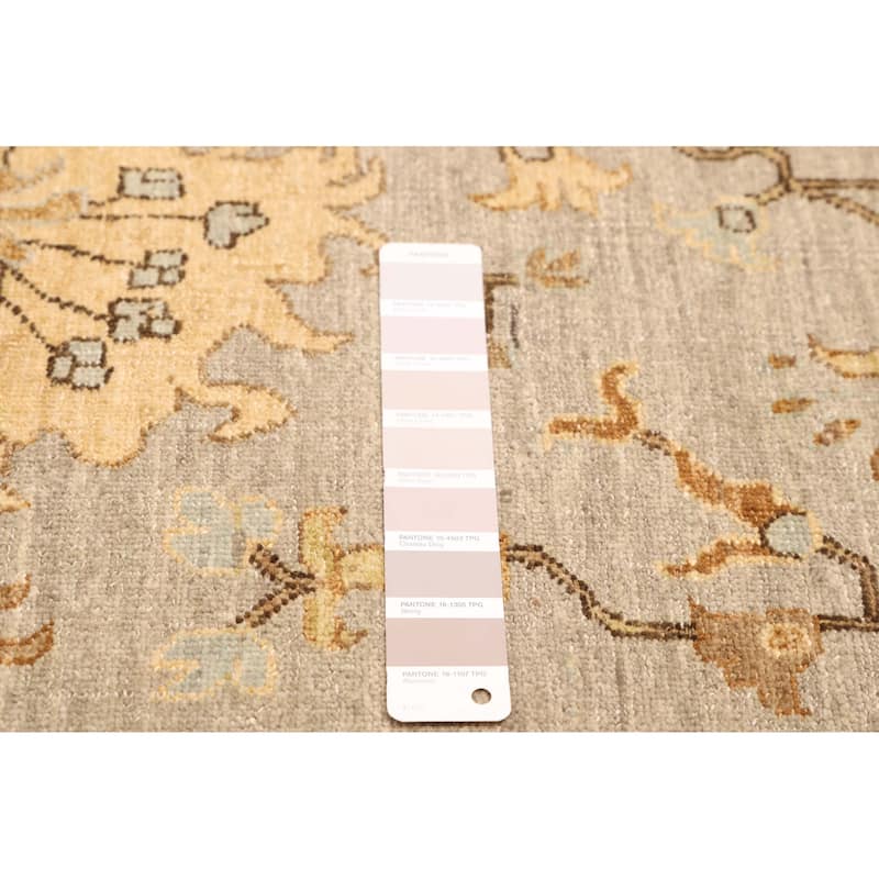 ECARPETGALLERY Hand-knotted Peshawar Oushak Grey Wool Rug - 8'0 x 10'9