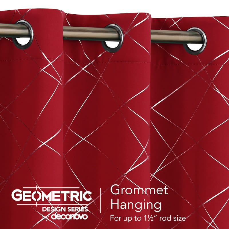 Deconovo 52 Inch Geometric Print Curtain Panel Pair(2 Panel)
