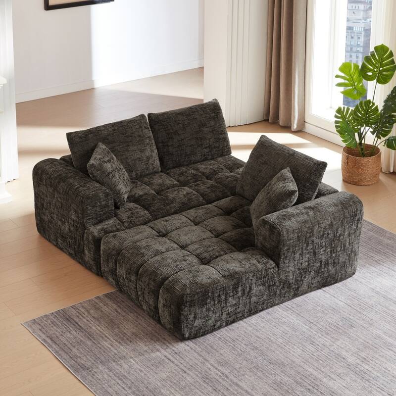 108.2" L-Shaped Chenille Luxury Oversized Sectional Sofa Free-combined Sofa, No Assembly Required