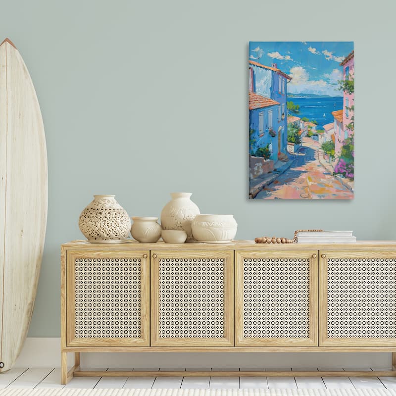 Stupell Quiet Seaside Town's Path Canvas Wall Art Design By LSR Design Studio