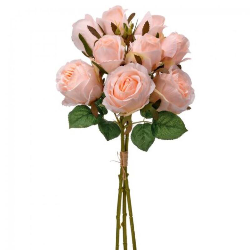 Soft Pink Garden Rose Bouquet Artificial Flower