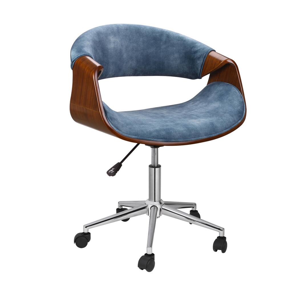 Porthos Home Adjustable Office Chair With Velvet Upholstery And Wheels