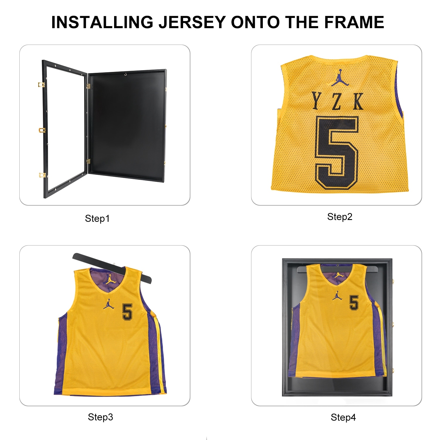  NBA Logo Jersey Display Case Frame Finish: Black, NBA