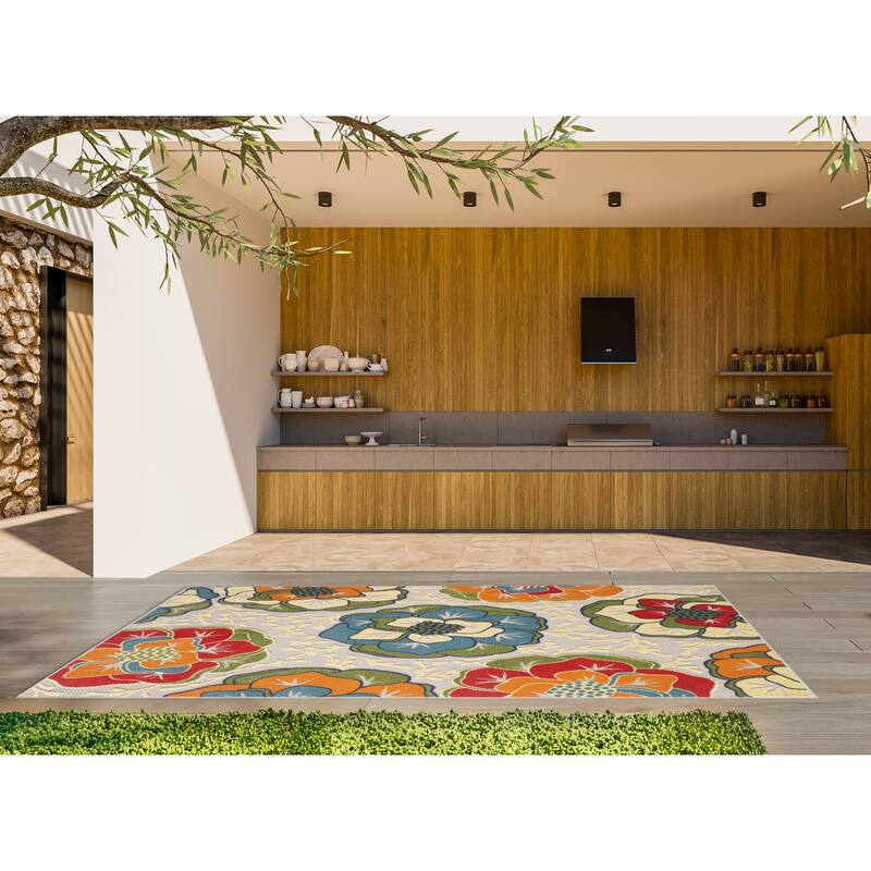 Domani Napa Modern Bloom Indoor / Outdoor Area Rug