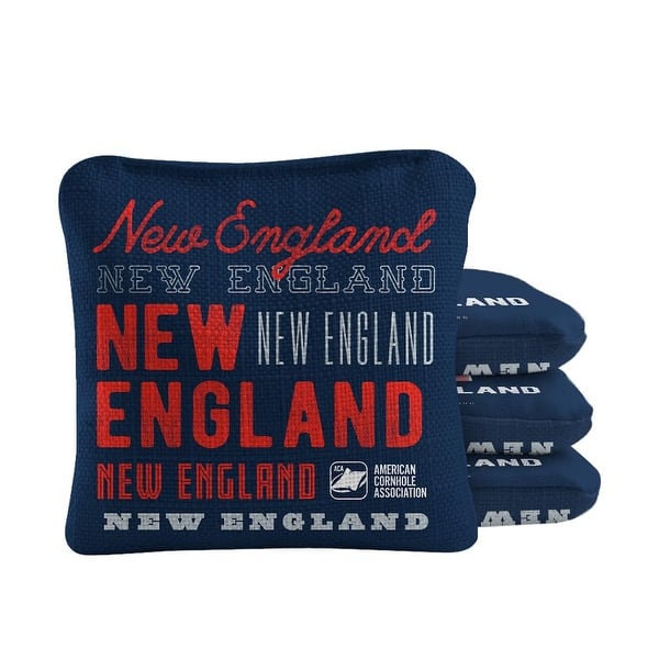 slide 2 of 4, New England Football Navy Blue Dual Sided Cornhole Bags