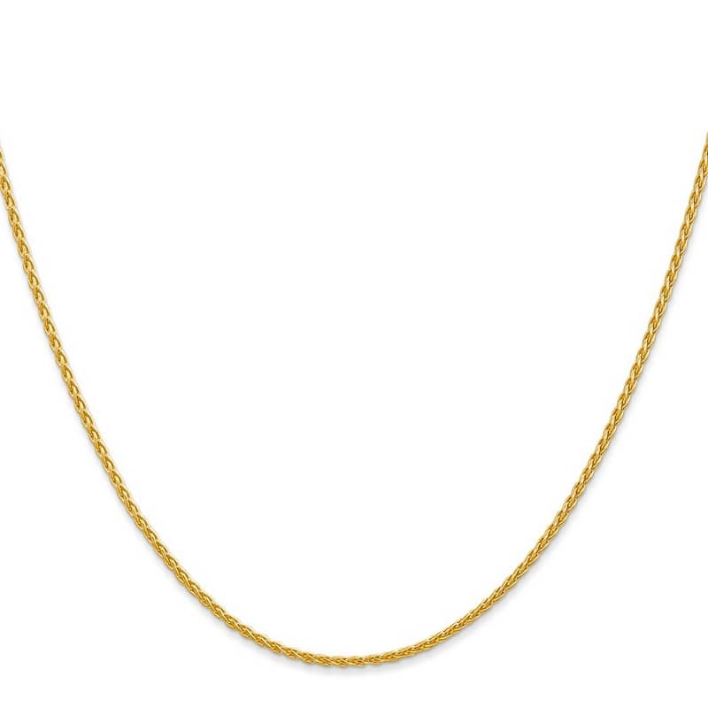 Curata 14k Yellow Gold Solid Lobster Claw Closure 1.5mm Round Wheat Chain Bracelet