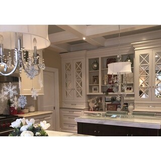 Fabric Shade 3-light Crystal Chandelier