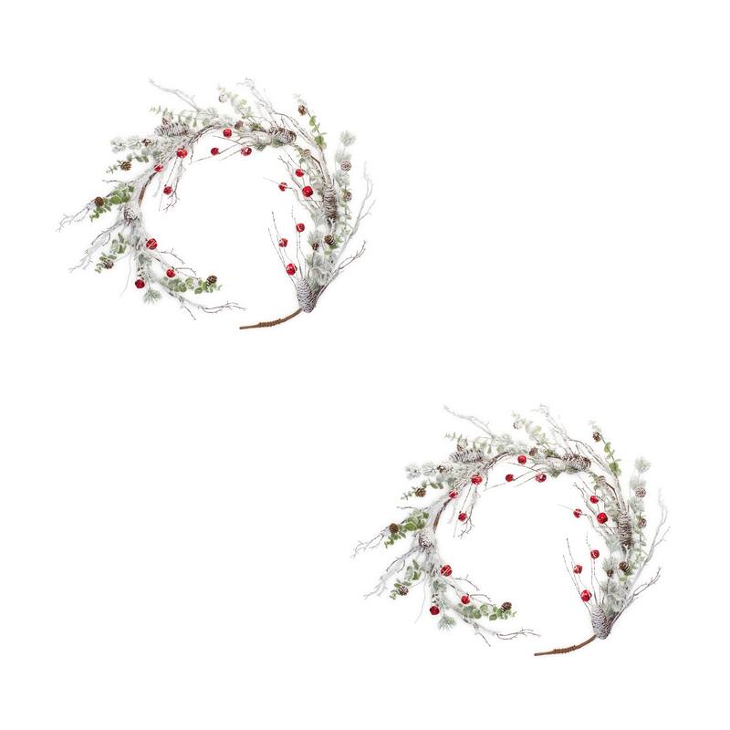 Snow Pine Garland w/Sleigh Bells (Set of 2) 5'L - 66.5 x 8 x 4