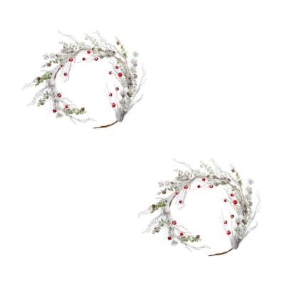 Snow Pine Garland w/Sleigh Bells (Set of 2) 5'L - 66.5 x 8 x 4