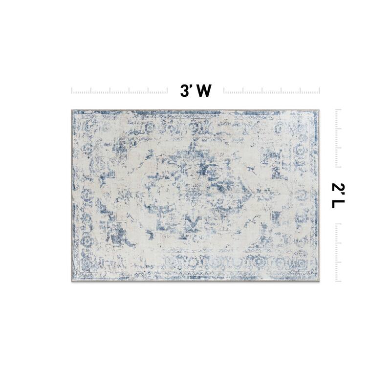 World Rug Gallery Traditional Vintage Distressed Washable Non Slip Area Rug