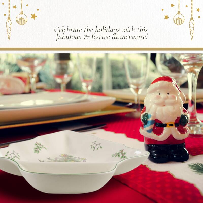 Spode Christmas Tree Chip and Dip Dish - 14" L x 12" W x 2.75" H