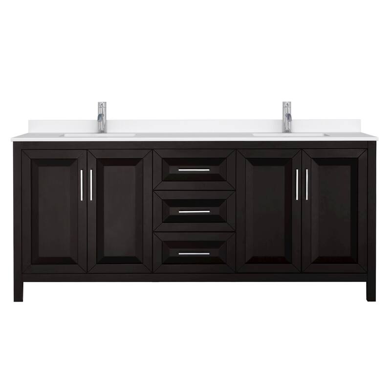 Daria 80-inch Double Vanity, Single Hole Quartz Top