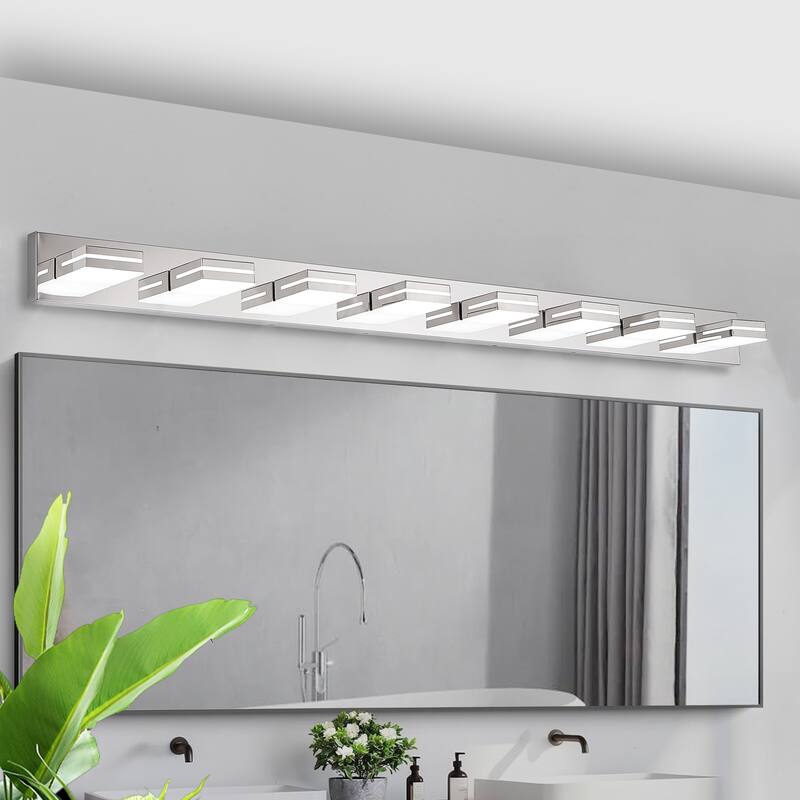 Modern LED Vanity Light, 8-Lights Wall Sconce for Bathroom and Mirror, Sleek Minimalist Design, Energy-Efficient