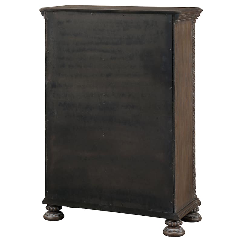 Emmett Traditional Wood 5-drawer Bedroom Chest Walnut