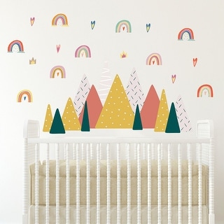 Walplus Scandinavian Rainbows Mountains Kids Wall Sticker Nursery Décor