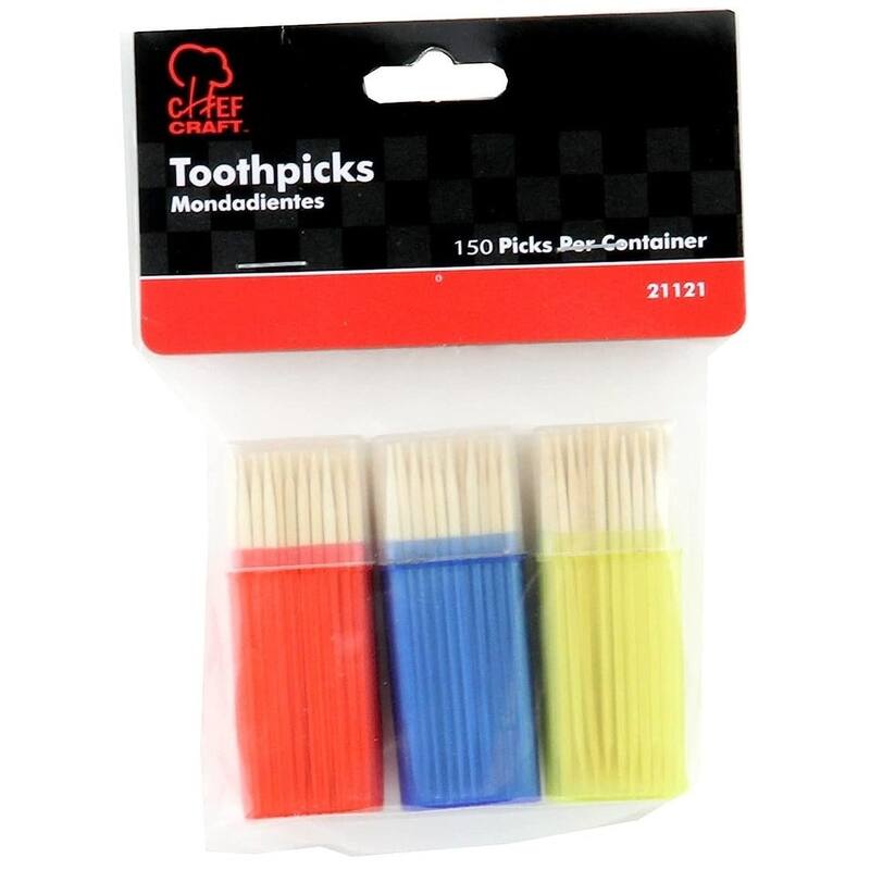 Chef Craft 3pc Toothpick Holder Set with 450 Natural Bamboo Toothpicks