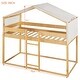 preview thumbnail 18 of 16, Twin over Twin Wood Bunk Bed with Tent, Espresso