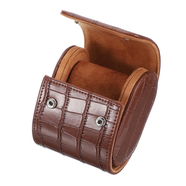 slide 2 of 17, Watch Travel Case for Men Crocodile Pattern Leather Watch Roll Travel Case Portable Watch Storage Box