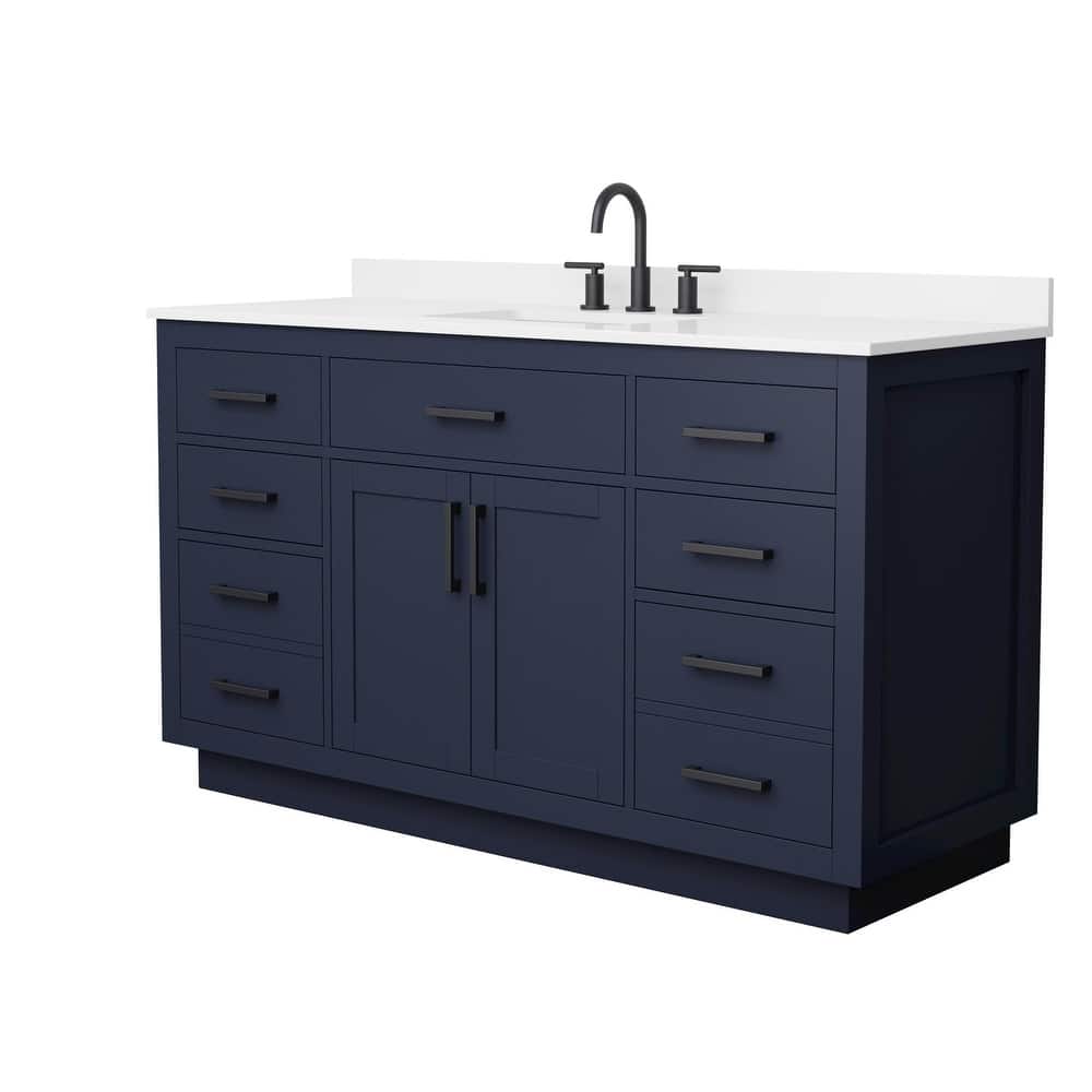 Beckett TK 60-inch Single Vanity, 3 Hole Quartz Top