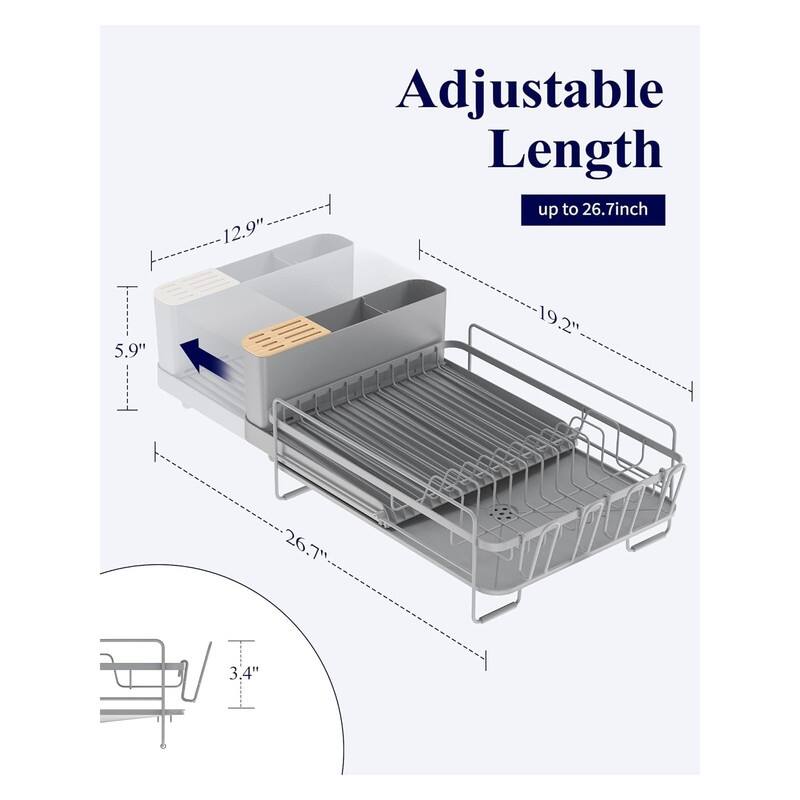 Large Dish Drying Rack - Extendable Dish Rack