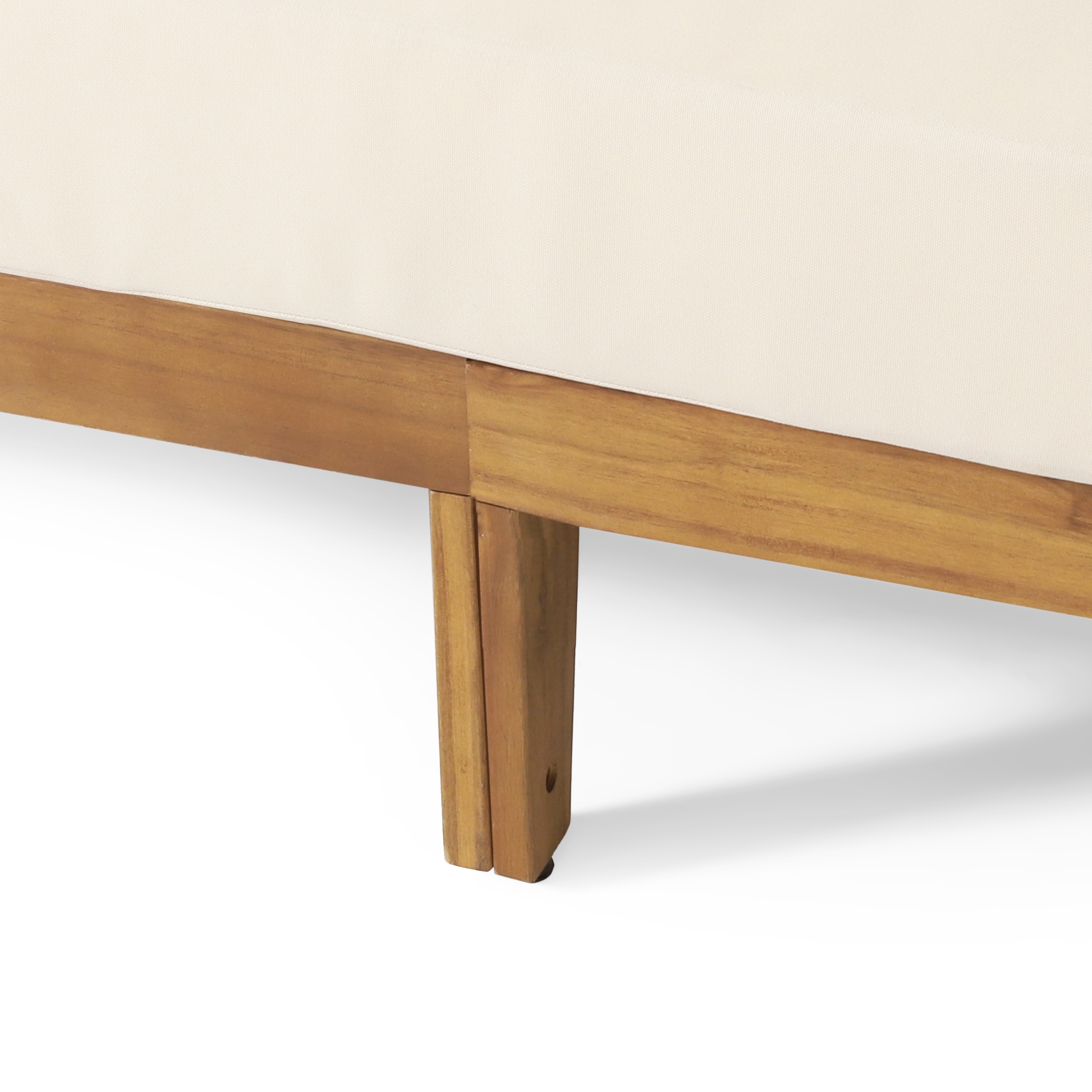 Burchett Outdoor Acacia Wood and Round Wicker Sofa by Christopher