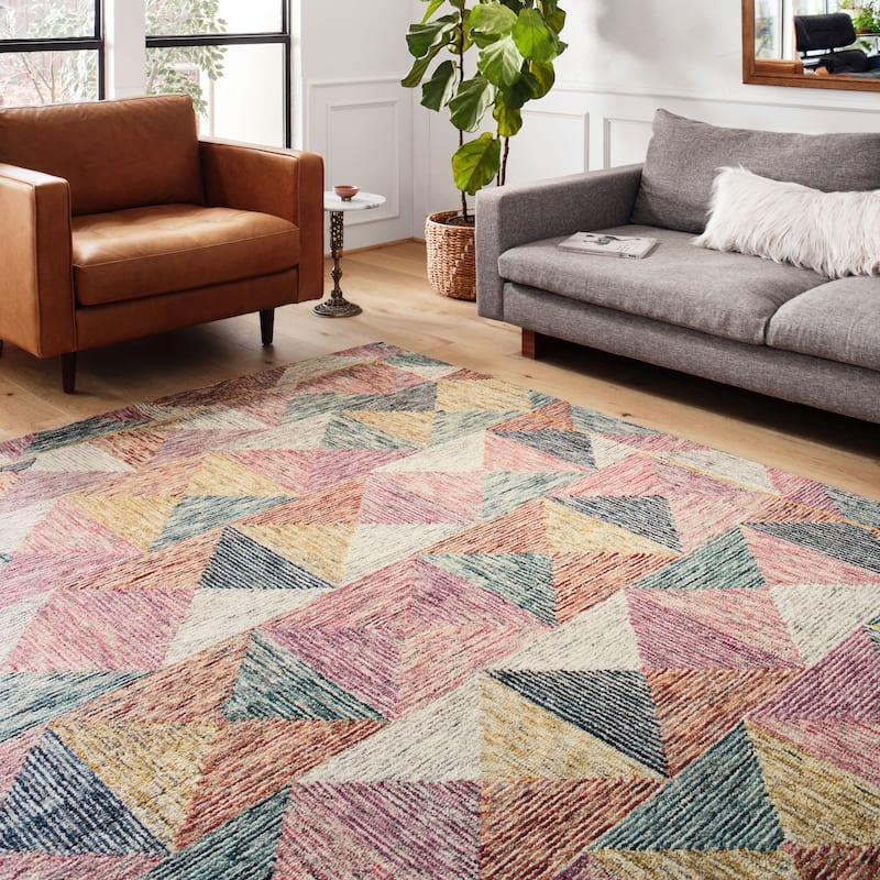 Alexander Home Kaleidoscope Geometric Hand-Hooked Wool Rug