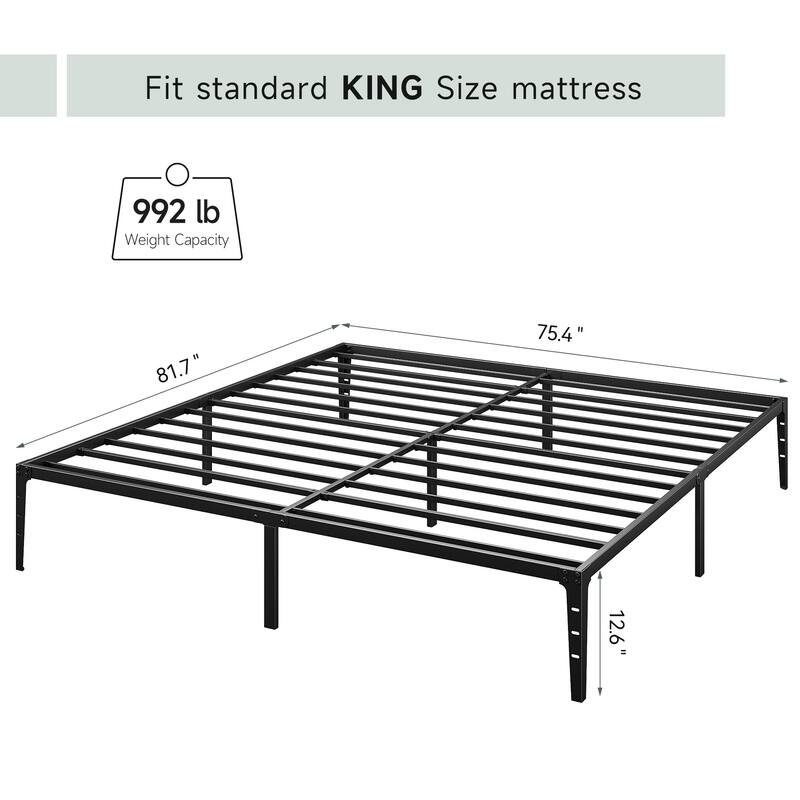 Bed Frame, Metal Slat Support