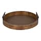 Kate and Laurel Lipton Round Decorative Tray with Metal Handles