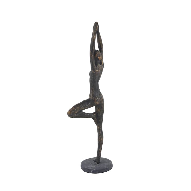 Polystone Yoga Decorative Sculpture - Brass - Roche River Decor