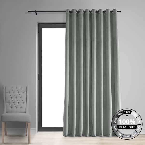 slide 2 of 41, Exclusive Fabrics Signature Velvet Extra-wide Grommet Blackout Curtains (1 Panel) - Luxury Home Décor