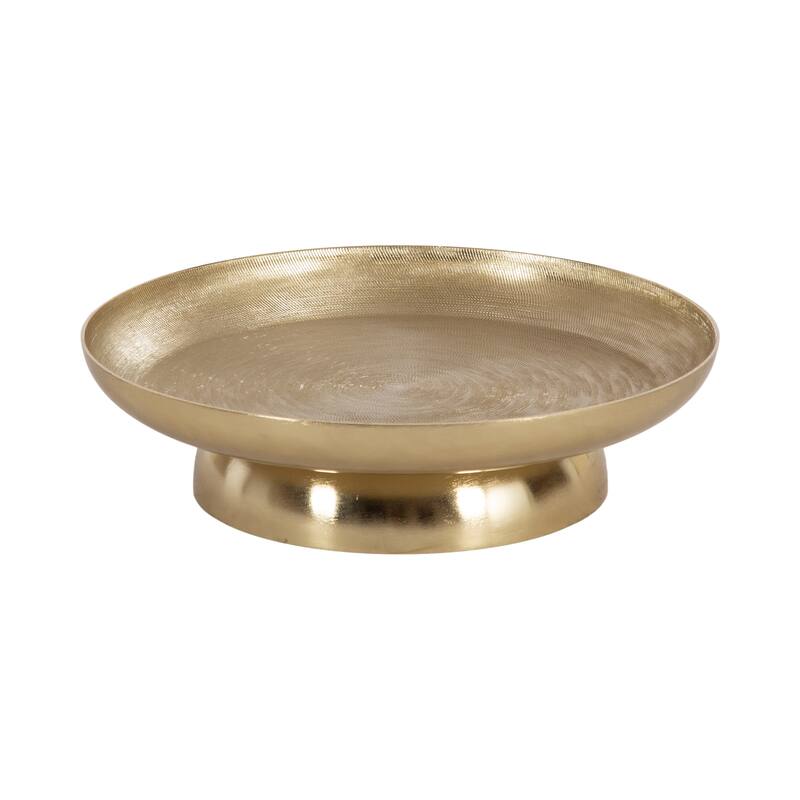Kate and Laurel Stovring Round Lazy Susan Tray - 12" Diameter - Gold