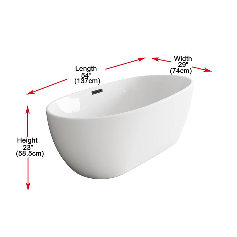 Adler Soaking Bathtub in Glossy White