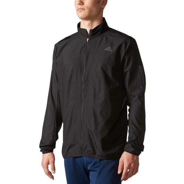 Download Shop Adidas Mens Jacket Black Size 2XL Front-Zip Mock-Neck Windbreaker - Overstock - 28729772