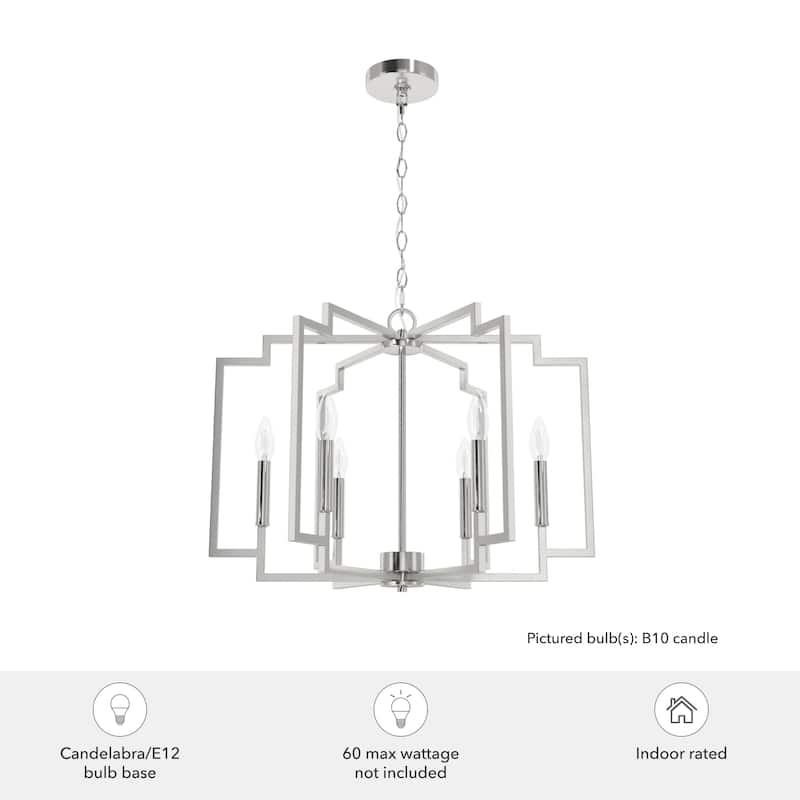 Hunter Zoanne 6-Light Modern Geometric Chandelier - Entry, Dining Room - Contemporary, Transitional