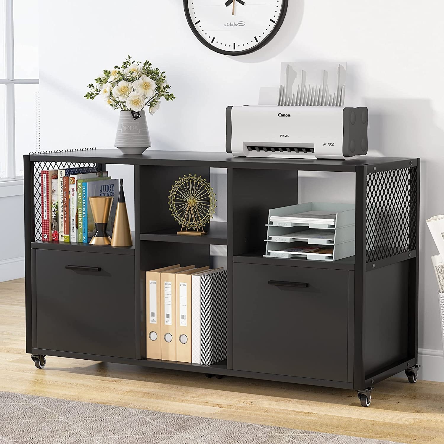 Modern File Cabinet Mobile Lateral Filing Cabinet for Home Office