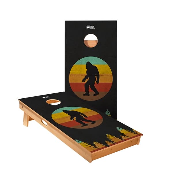 slide 2 of 5, Retro Sasquatch Cornhole Boards NO Bags - Add Board Lights