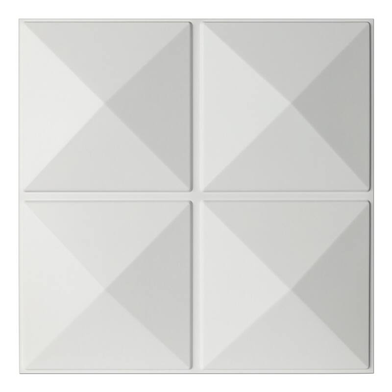 Art3d 3D Wall Panels PVC Pyramid Design (32 Sq.Ft) - White