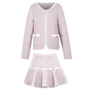 Shop Richie House Girls Elegant Knit Suit With Skirt Overstock