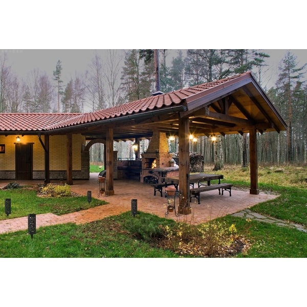 slide 2 of 5, Black Outdoor LED 3000K Pathway Lights (Set of 8) - 11.02/2.24