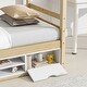 preview thumbnail 20 of 22, Twin Size House Bed with Roof Frame, Bedside-shelves, Under Bed Storage Unit