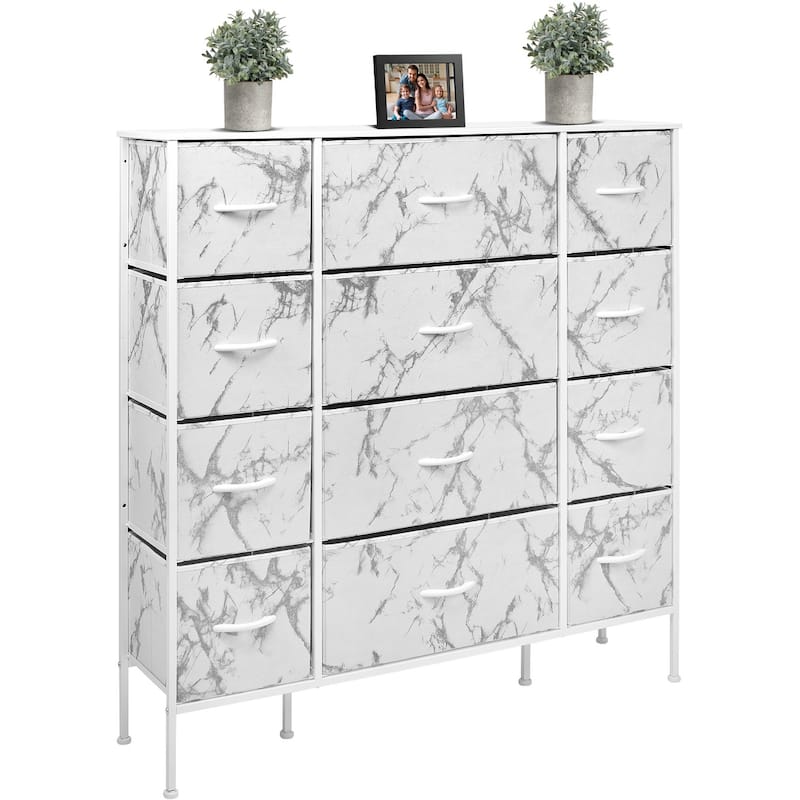 Dresser w/ 12 Drawers - Furniture Storage Chest Tower Unit for Bedroom