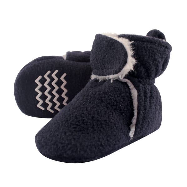 slide 1 of 1, Hudson Baby Infant and Toddler Boy Cozy Fleece and Faux Shearling Booties, Navy Navy - 2