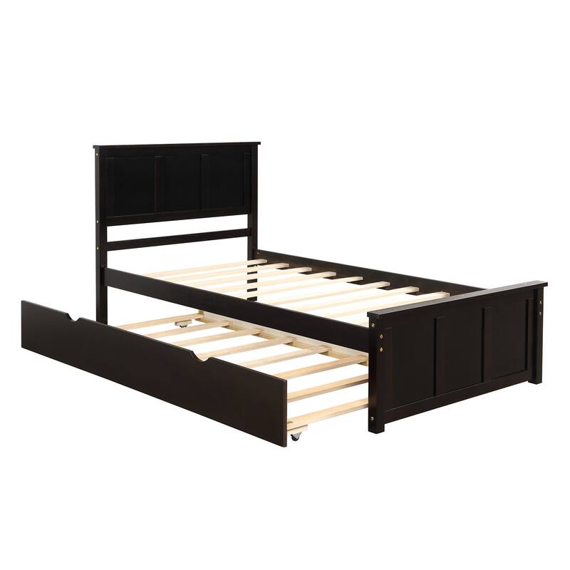 Twin Size Wood Platform Bed, No Box Spring Required