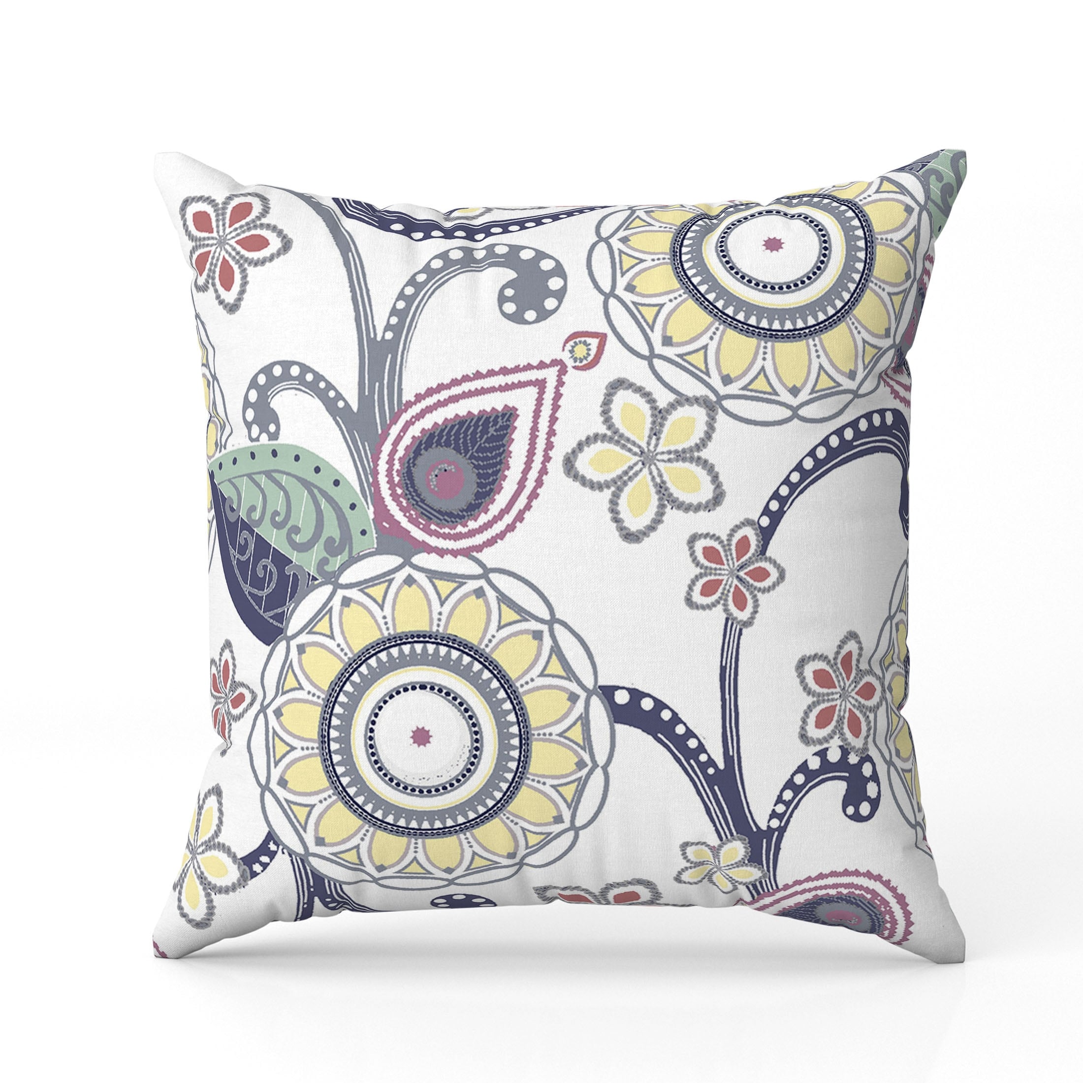 Flower Circles Throw Pillow26x26 Faux Suede