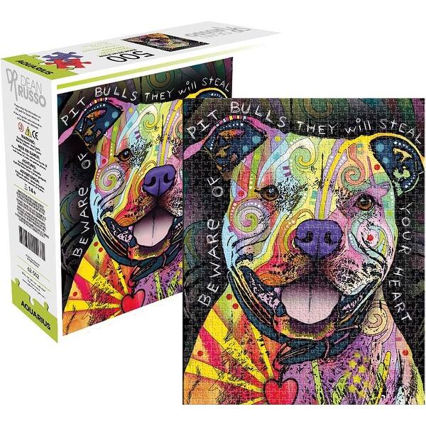 slide 2 of 4, Dean Russo Beware Pit Bull 500 Piece Jigsaw Puzzle