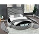 preview thumbnail 2 of 3, Hazel Modern Style Queen/King Bed with USB Charger & Made with Wood